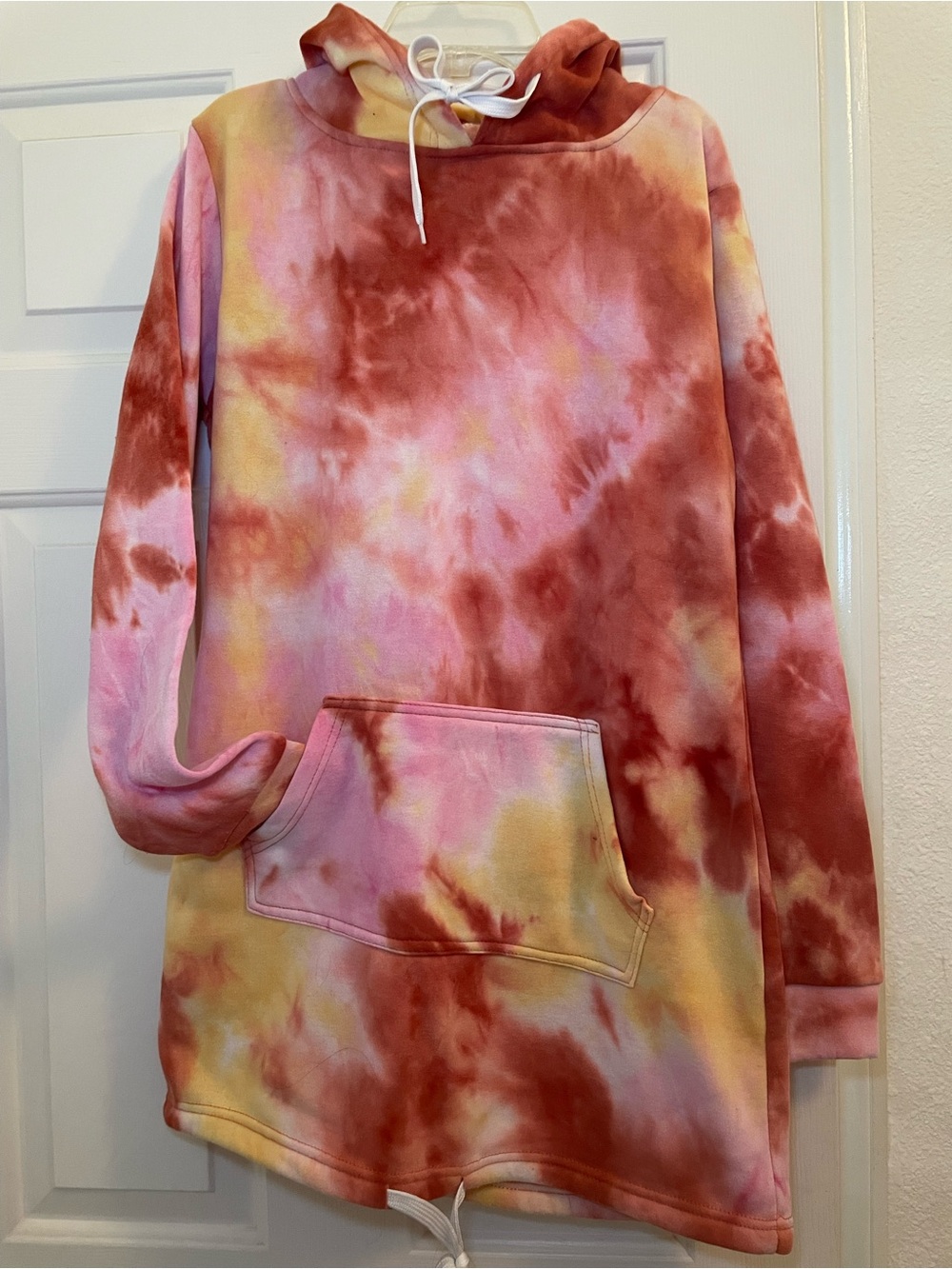 Women’s Tie-Dye Fleece Hoodie Dress Size Medium (Bamboo Sports)